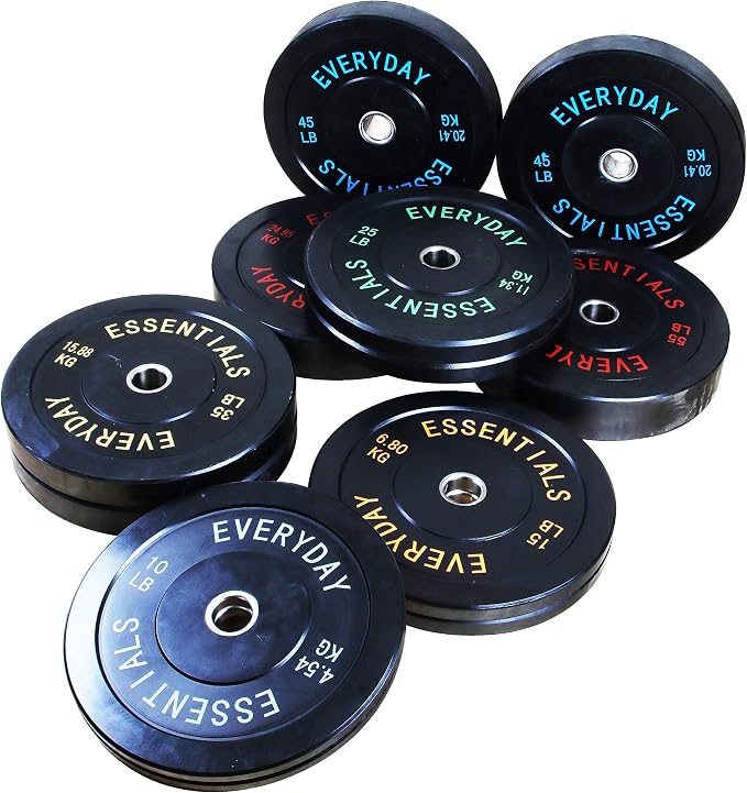 BalanceFrom Color Coded Olympic Bumper Plate Weight Plate with Steel Hub