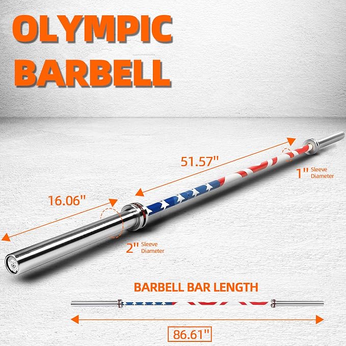 Fitvids Olympic Cerakote Barbell for Home & Commercial Gyms, 190K PSI Tensile Strength Rated for up to 1500LB Capacity