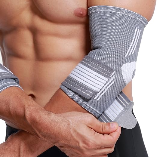 NeoTech Care Elbow Support Brace (Gray, Size S, 1 Pair)