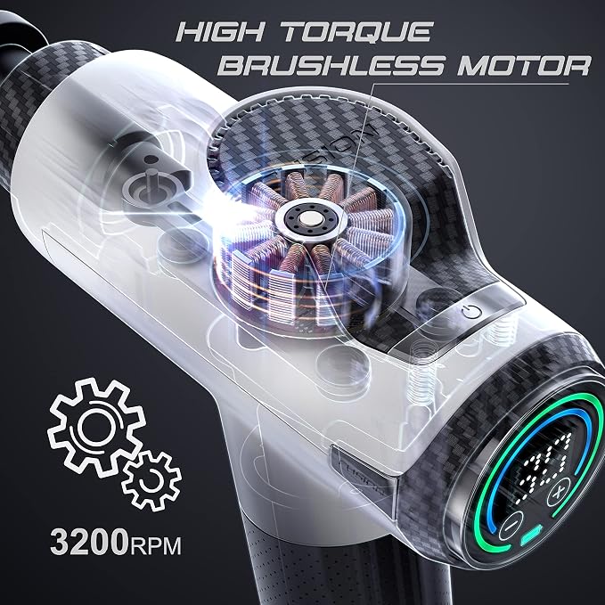 Deep Tissue Massage Gun for Athletes - Percussion Muscle Massager for Pain Relief and Relaxation - Chiropractor Body Massager