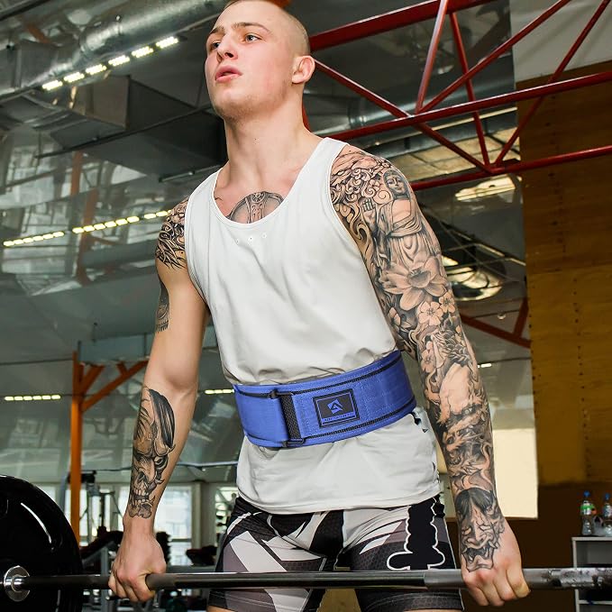AQF Self-Locking Weight Lifting Belt, 4" Nylon Gym Support Belt