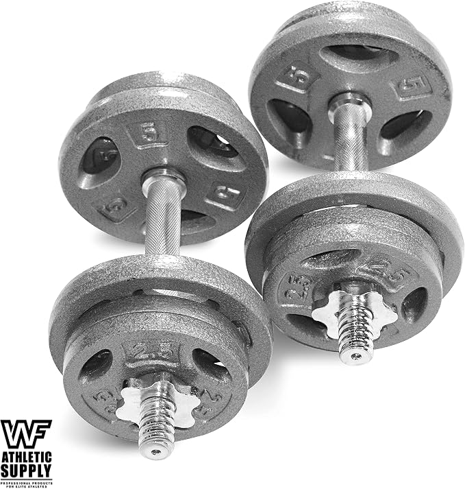 WF Athletic Supply Cast Iron 1-Inch Standard Grip Plate for Strength Training, Muscle Toning, Weight Loss & Crossfit - Multiple Choices Available