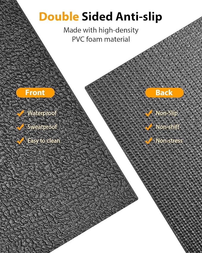 Foldable Rubber Treadmill Mat - Exercise Bike Mat with Waterproof | Non-Slip, Shock Absorption, Exercise Equipment Mat, Protect Floor, for Home Gym Workout, for Bike/Elliptical, Mat for Carpet