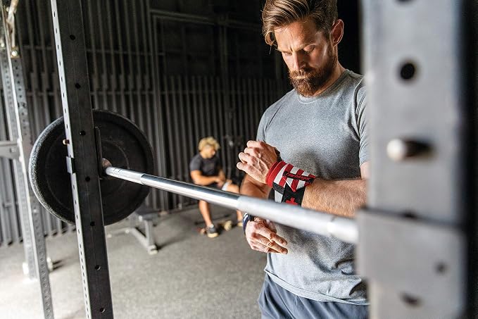 Harbinger Red Line 18-Inch Weightlifting Wrist Wraps for Men and Women (Pair)