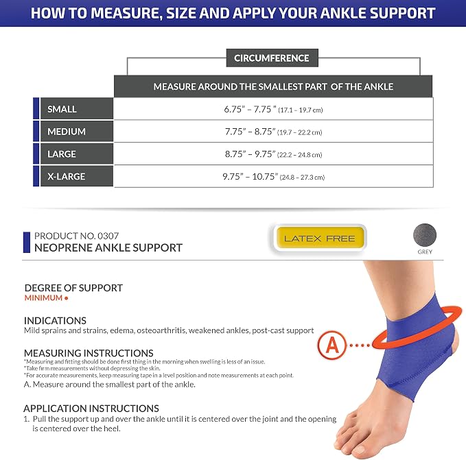 OTC Ankle Support, Slip-on Style, Neoprene, Large (Pack of 2)