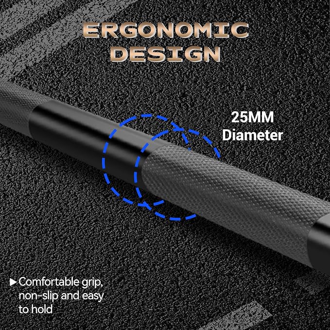 7FT/4 ft Home Gym Barbell Bar – 700LB/1500LB/500LB Capacity, Anti-Slip Knurling, Solid Steel, for Weightlifting, Strength Training