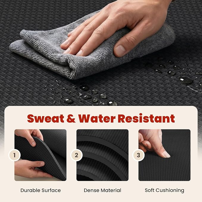 THAILE Large Exercise Mat, 7'x5'/6'x4'/8'x5', 6mm Workout Mat for Home Gym | Heavy-Duty & Shoe-Friendly Large Yoga Mat: Textured grip and cushioning support cardio, Pilates, stretching workouts