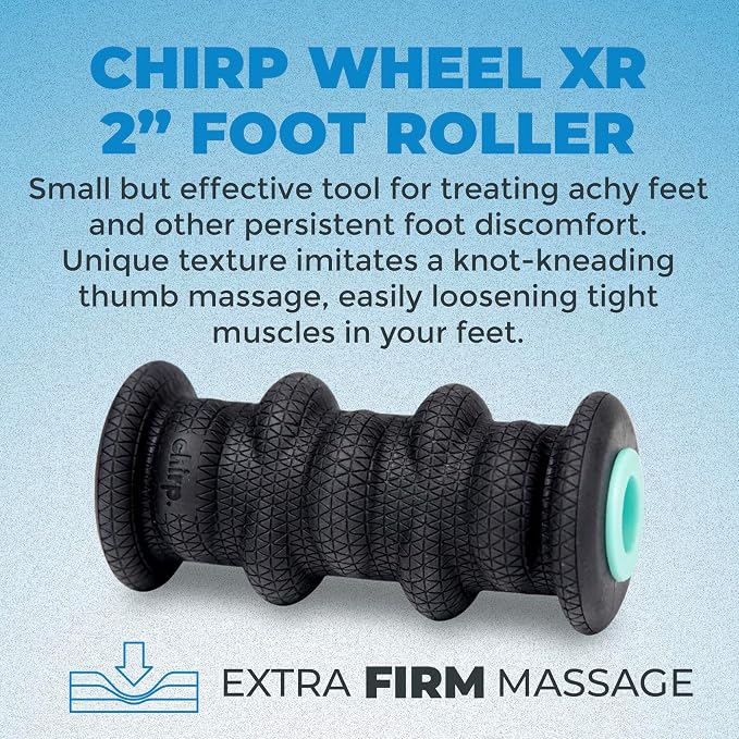 Chirp Wheel XR 2" Foot Roller, Acupressure Roller for Tired Feet, Mint | Acupressure Foot Roller, Textured Foam Roller for Feet, Plantar Massage, Muscle Recovery, Compact 2 Inch