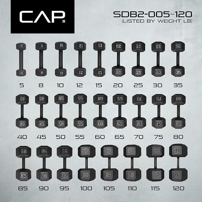 CAP Barbell Cast Iron Hex Dumbbell | Multiple Options