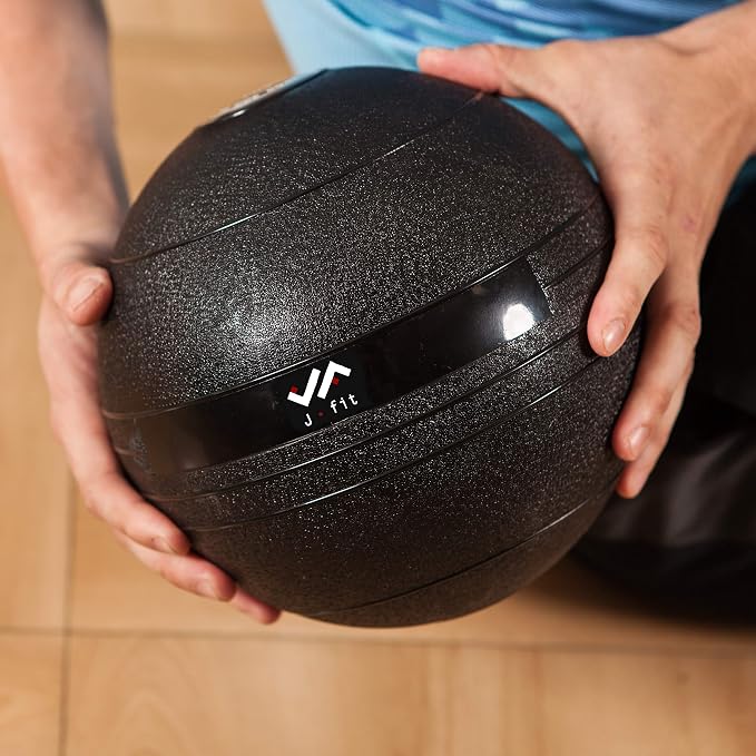 JFIT Slam Ball – Build Strength - Endurance & Power | Superior Grip | Sand-Filled Core | Indoor & Outdoor Use