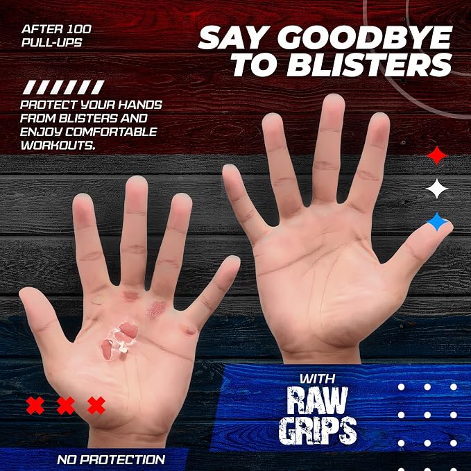 JerkFit Raw Grips 3.0, 2 Finger Leather Gymnastics Grips - Pull Up Grips for Cross Training Hand Protection - Hand Grips for Gymnastics Bars, Palm Guards for Athletes to Prevent Rips and Blisters
