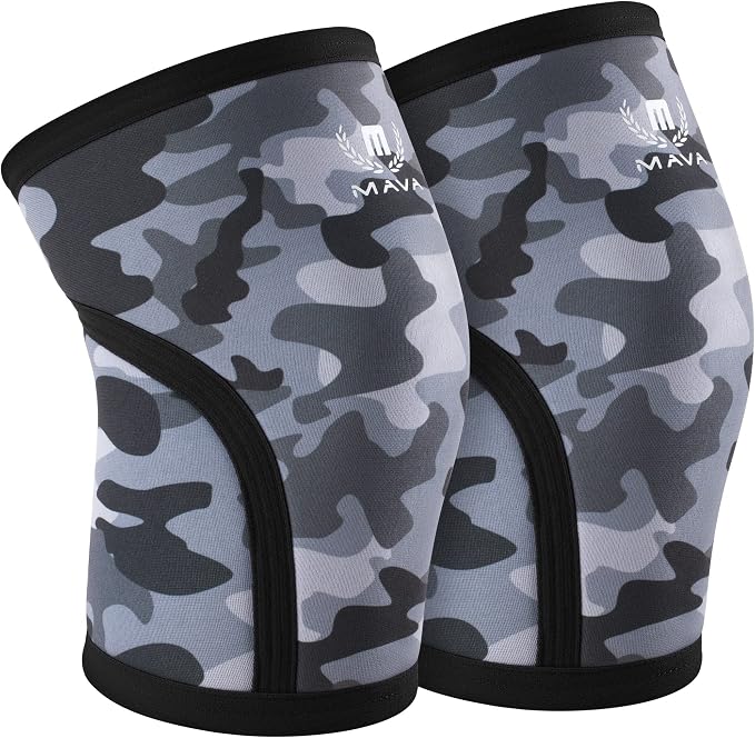 Mava Sports Knee Sleeves Weightlifting Men & Women, 7mm Neoprene Knee Sleeves for Women and Men, Ideal for Cross Training WOD, Squats, Powerlifting