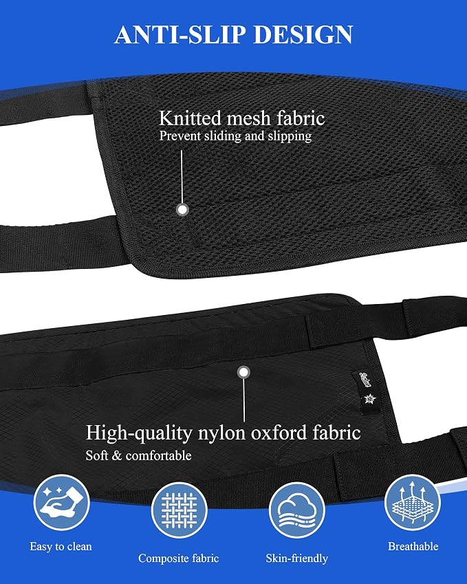 Transfer Sling Lift Assist Gait Belt for Seniors and Disabled | Lifting Strap, Black Mobility Aid, Home Hospital Nursing Care, Caregiver-assisted Transfers