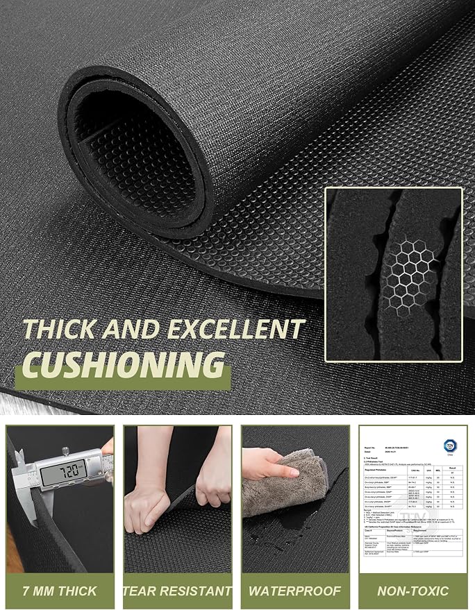 innhom Large Exercise Mat 7'x5'/8'x6'/9'x6'/10'x6' Workout Mat Gym Flooring for Home Gym Mats Exercise Mats for Home Workout Thick Floor Mat for Fitness