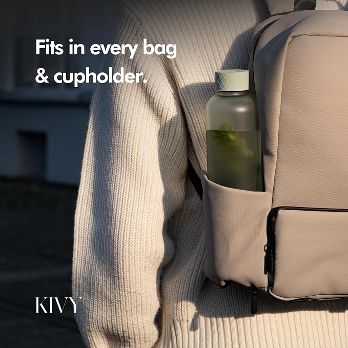KIVY Slim Water Bottle 22oz [Lightweight & Shatterproof] Leak Proof Bottle for Women & Men - Clear plastic water bottle no straw - Dishwasher Safe Tritan Bottle BPA Free