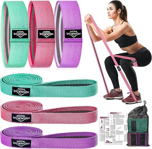 DICYWUDI Fabric Resistance Bands for Working Out, 6Pack Non-Slip Exercise Bands for Women and Men, Fabric Booty Bands for Home, Fitness, Pilates, Stretching