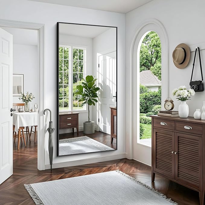 72x36 inch Large Black Bathroom Mirror, Black Rectangle Wall Mirror, Rectangle Mirror for Bathroom Over Sink, Frame Vanity Mirror for Entryway, Living Room, Bedroom, Hangs Horizontally or Vertically