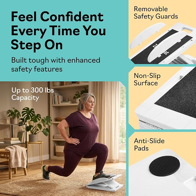 Slant Boards for Exercise, Wooden Slant Board, Calf Stretch Board with 7 Incline Angles, Velour Board, Balance Board & Calf Stretcher, Portable Incline Board for Physical Therapy, Ankle Mobility, Heel & Knees