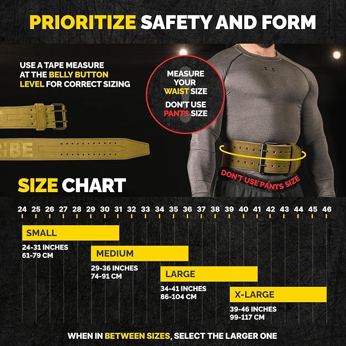 5mm Genuine Leather Weight Lifting Belt for Squats and Deadlifts | 4-inch lumbar support, two-prong buckle, double-layer construction, comfortable adjustable fit for heavy lifts