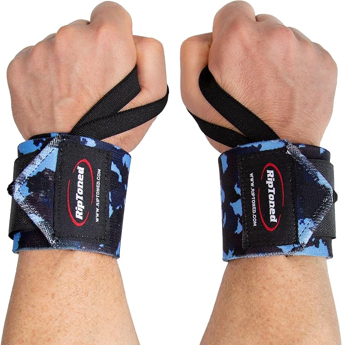 Rip Toned Wrist Wraps for Weightlifting – USPA & USAPL Approved – Stiff or Flex – 18" Gym Wrist Straps with Thumb Loop – Maximum Support for Men & Women