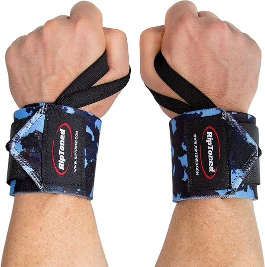 Rip Toned Wrist Wraps for Weightlifting – USPA & USAPL Approved – Stiff or Flex – 18" Gym Wrist Straps with Thumb Loop – Maximum Support for Men & Women