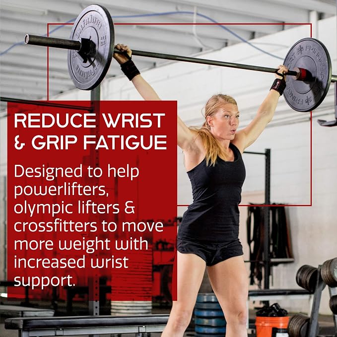 Dark Iron Fitness Wrist Straps for Weightlifting, Heavy Duty Gripping Suede Leather Bands for Men & Women, Support Wraps Gloves Alternative for Power Lifting Weight Strength Training Workouts