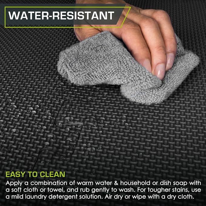 ProsourceFit Weaved Pattern Extra Thick Exercise Puzzle Mat 3/4-inch, EVA Foam Interlocking Tiles for Protective, Cushioned Flooring for Home and Gym Equipment; Black, 72 SQ FT, 18 Tiles