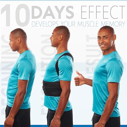 Selbite Posture Corrector for Men and Women - Back Brace for Upper and Lower Body Support - Adjustable Straightener with Pain Relief and Muscle Memory (X-Large)