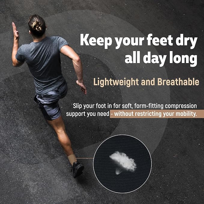 Ankle Compression Sleeve for Women & Men (Pair) – Ankle Brace for Sprain, Swelling, Achilles Tendon – Ankle Support Open Toe Plantar Fasciitis Socks for Foot Arch Support & Pain Relief