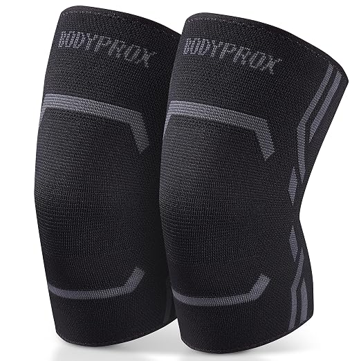Bodyprox Knee Compression Sleeve for Men and Women (2 Pack), Knee Support Brace for Running and Work out (X-Large)…