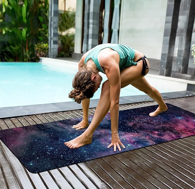 nuveti Yoga Mat Print Extra Thick TPE Non Slip Fitness Exercise Mat with Carrying Bag,72"x24" Extra Thick 6MM Exercise & Workout Mat for Yoga, Pilates Fitness and Floor Exercises