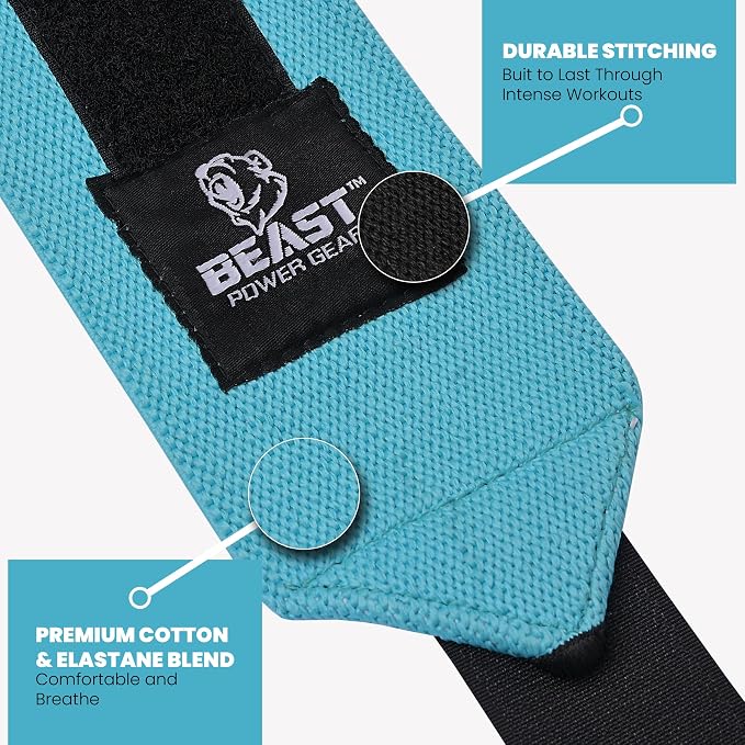 Improved Lifting Support & Stability - Gym Wrist Wraps for Weightlifting 14" Premium Quality Hand Wraps with Thumb Loop - Weight Lifting Wrist Wraps for Pain & Support