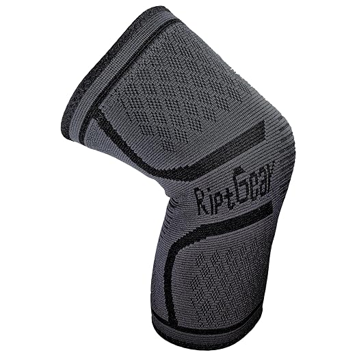 RiptGear Knee Compression Sleeve - Braces for Knee Pain - Compression for Arthritis, Meniscus Tear, Running, Walking - Support for Women and Men - Sleeves Weightlifting (Small, Gray (1 Pack))