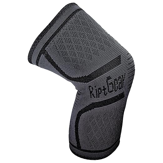RiptGear Knee Compression Sleeve - Braces for Knee Pain - Compression for Arthritis, Meniscus Tear, Running, Walking - Support for Women and Men - Sleeves Weightlifting (XX-Large, Gray (1 Pack))
