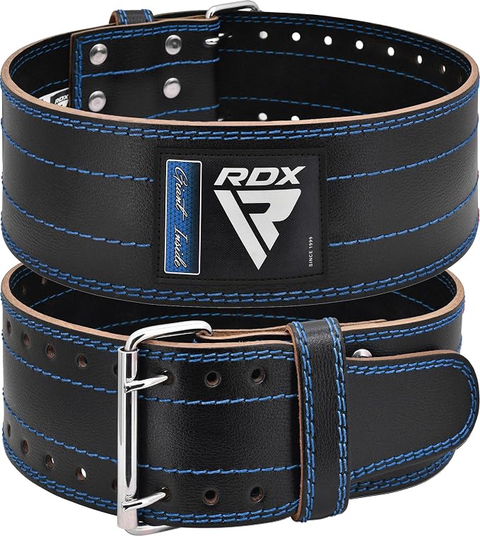 RDX Weight Lifting Belt for Men Women, IPL USPA Approved, 6mm Thick 100% Leather, 4” Powerlifting Back Support, Squat Deadlift Bodybuilding Exercise Fitness Gym Workout Strength Training up to 700 LBS
