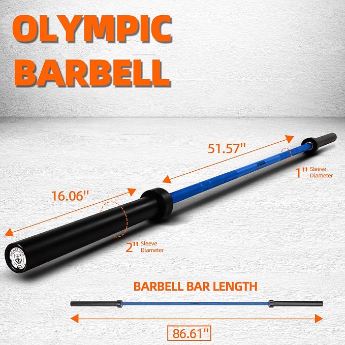 Fitvids Olympic Cerakote Barbell for Home & Commercial Gyms, 190K PSI Tensile Strength Rated for up to 1500LB Capacity