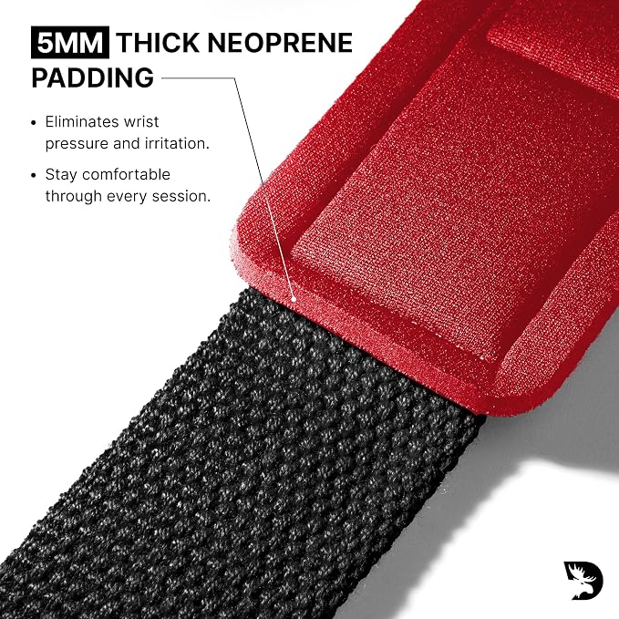 DMoose Fitness Lifting Straps 24" (Pair) - 5mm Padded Durable Wrist Straps for Weightlifting & Powerlifting - Cotton Lifting Strap with Silicone Grip for Men & Women - Deadlift Strap for Gym Workout