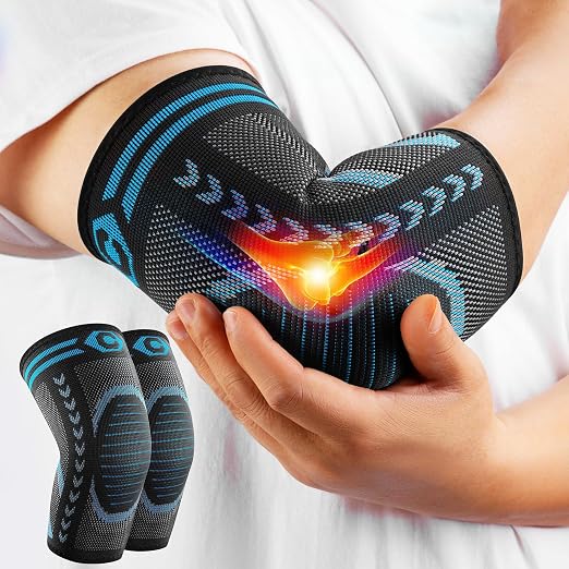 CAMBIVO 2 Pack Tennis Elbow Brace for Tendonitis and Tennis Elbow,Golfers Elbow, Arm Compression Sleeves for Women and Men, Bíceps Support Sleeve for Weightlifting, Basketball and Workout | Golfers Elbow and Arthritis Relief, Breathable 3D Knit Fabric,...