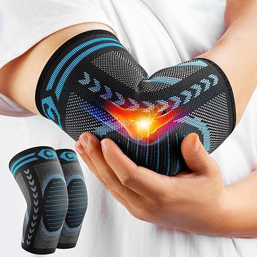 CAMBIVO 2 Pack Tennis Elbow Brace for Tendonitis and Tennis Elbow,Golfers Elbow, Arm Compression Sleeves for Women and Men, Bíceps Support Sleeve for Weightlifting, Basketball and Workout | Golfers Elbow and Arthritis Relief, Breathable 3D Knit Fabric,...