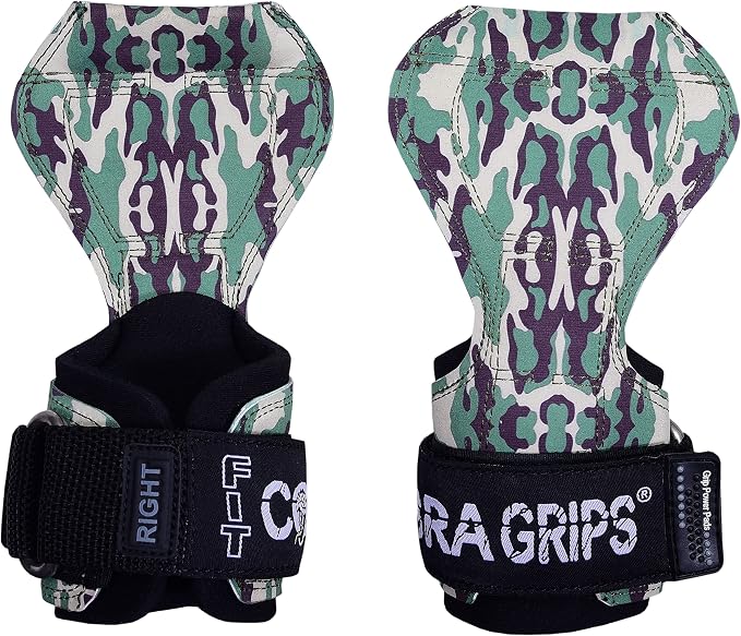 Cobra Grips Weight Lifting Gloves with Adjustable Neoprene Padded Wrist Wraps - Heavy Duty Alternative to Power Lifting Hooks for Deadlifts