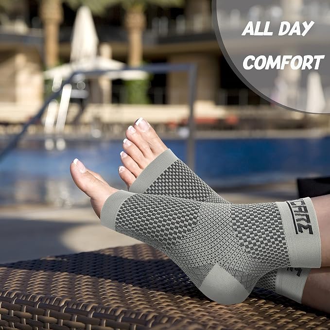 Compression Socks for Women & Men Open Toe (2 Pairs) - Best Ankle Compression Sleeve for Swelling, Achilles Tendonitis, Heel Pain & Plantar Fasciitis Relief, Gray, X-Large