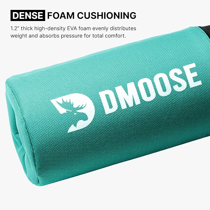 DMoose Fitness Barbell Pad for Hip Thrust, Squat & Lunges - Non-Slip Thick Foam Cushion for Neck and Back Support with Two Straps - Hip Thrust Pad for Leg Day - Fits All Olympic Bars and Smith Machine