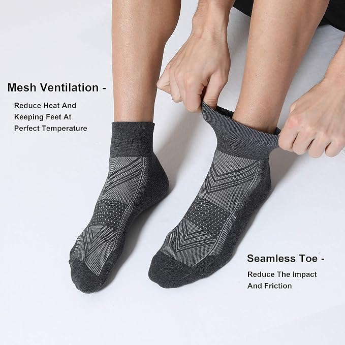CS CELERSPORT 6 Pairs Women's Running Ankle Socks Athletic Sport Socks Cushioned
