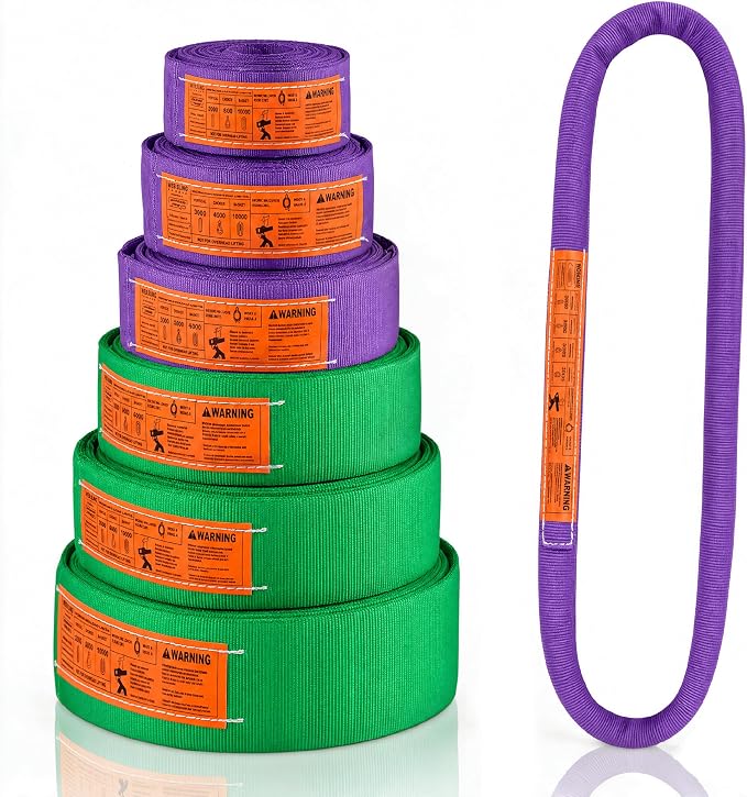 Endless Round Sling Lifting Strap- 4 Feet x 2600 lbs Vertical Capacity - Polyester Lifting Sling Strap, Heavy Duty for Rigging Moving Towing Hoisting- (1Pack)- Kodiak Straps