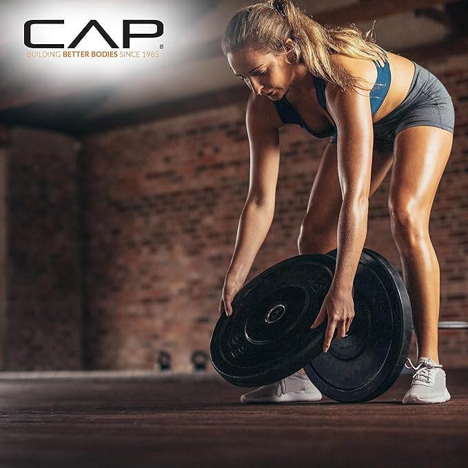CAP 2-inch Olympic Bumper Plate Weight Set | 100-370 lbs | Multiple Colors | Storage Rack Optional
