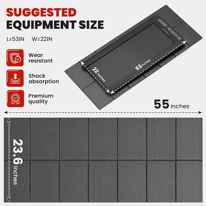 Walking Pad Treadmill Mat for Carpet Floors,55x24 Hardwood Floor Protection | Treadmill Mat for Hardwood Under Walking pad Treadmill Bike Exercise Equipment, Noise Shock Absorption, Stationary