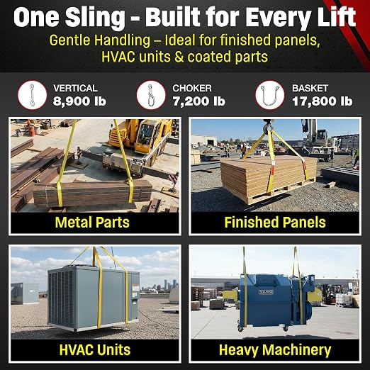 DD Sling 3 Inch x 10 Foot Nylon Lifting Sling – USA Made, 8,900 lb Vertical, 7,200 lb Choker, 17,800 lb Basket – 2-Ply Heavy Duty 900 Webbing, Type 4 Twisted Eye & Eye Rigging Sling