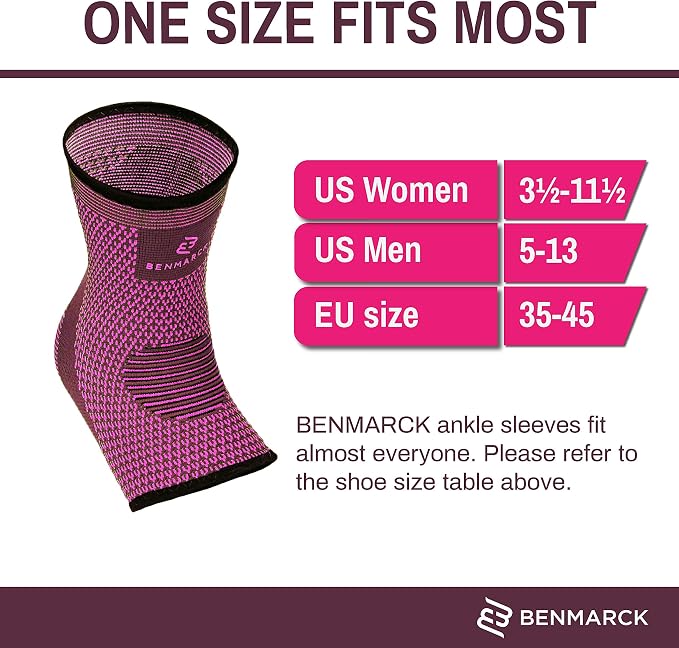 Benmarck Achilles Tendon Support Brace, Plantar Fasciitis Sock, Ankle Compression Sleeve For Running, Tendonitis and Flat Feet Relief