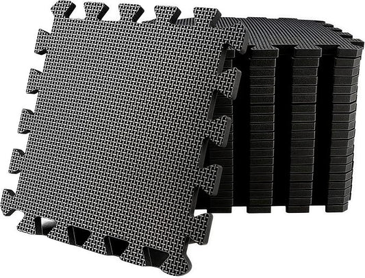 20 Sq Ft Interlocking Gym Floor Mats– 0.5in Thick High-Density EVA Interlocking Foam Floor Tiles – Puzzle Exercise Mat for Home Gym, Workout Equipment, Weightlifting, Kids Play Area (20 Tiles)