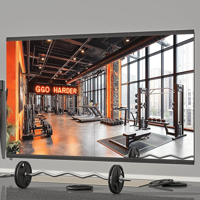 Hasipu Tempered Glass Home Gym Mirror, 4 Pcs 48x24 Inch Each Frameless HD Non-Distorting Yoga Wall Mirror, Workout Mirror with Polished Edge for Home Fitness Dance Studio Garage Bedroom